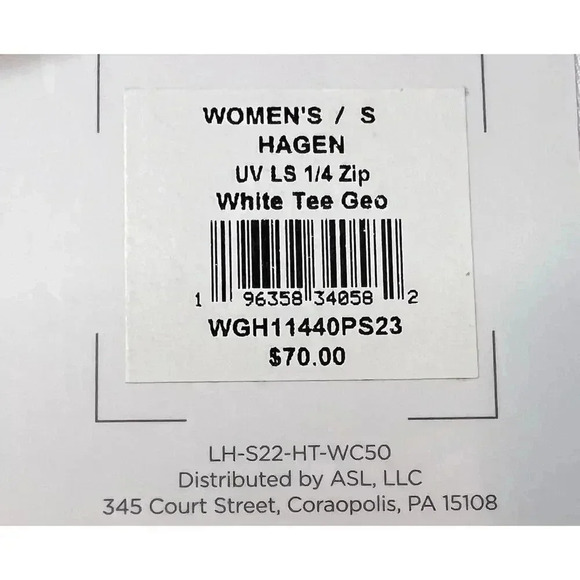 NWT Lady Hagen Women's White Geo UV Long Sleeve 1/4 Zip - Picture 6 of 8